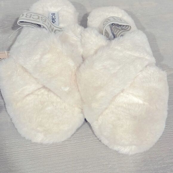 BCBGENERATION Women's Soffi Faux Fur Slippers shoes- Ivory -Size 10 New - Picture 8 of 10